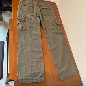 Y2K Xiao sa Hongyan Cargo Pants Womens 29 x 30 x 9.5 Rise Army Green Cotton